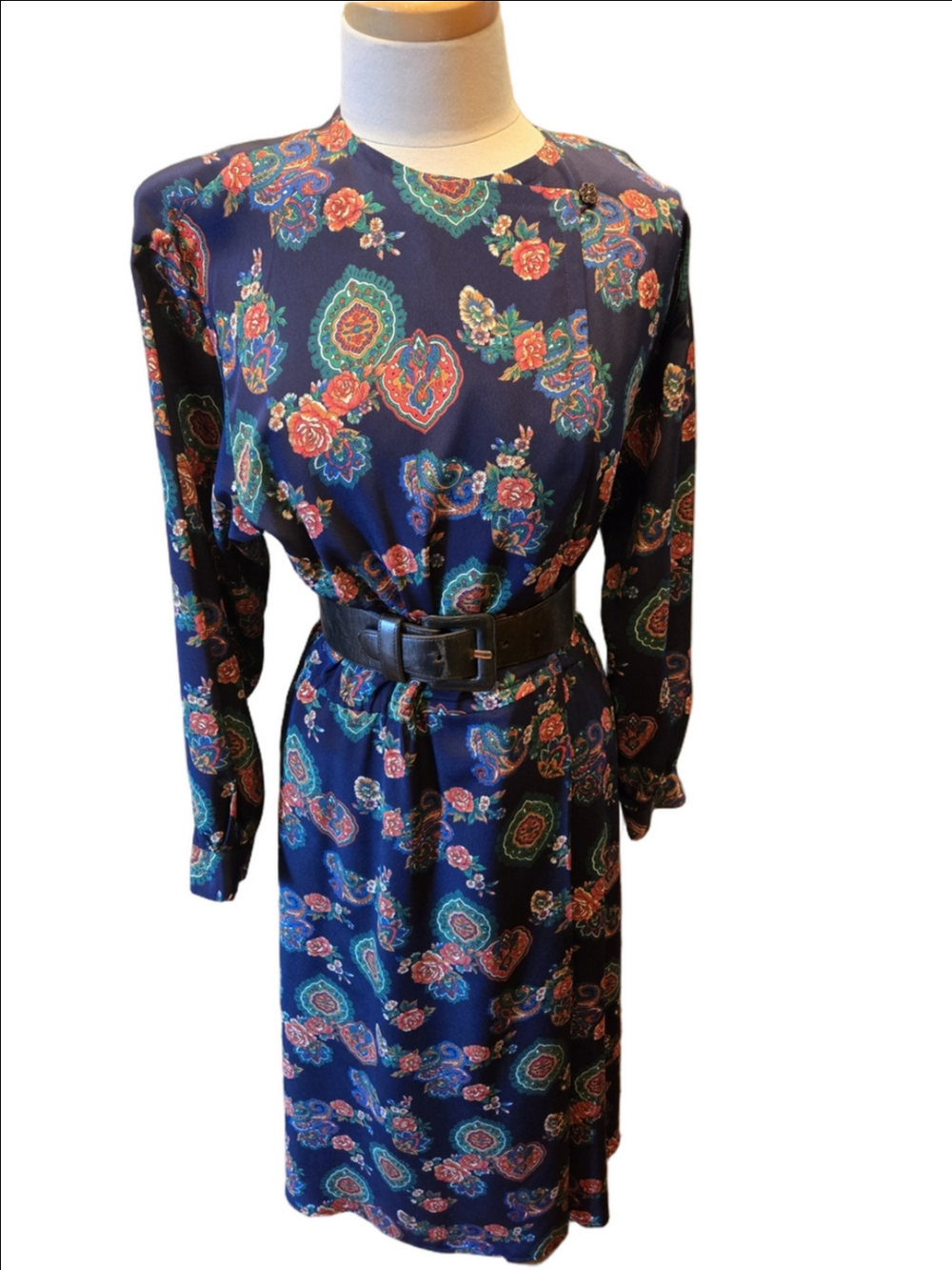 Vintage Liz Claiborne Dress – Paisley Floral Midi (Romantic / Boho Luxe)
